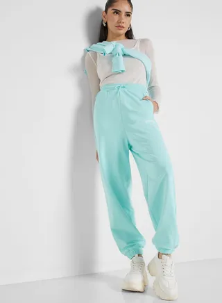 Drawstring Detail Logo Pants