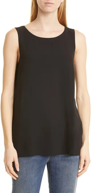 Ballet Neck Silk Tunic Top
