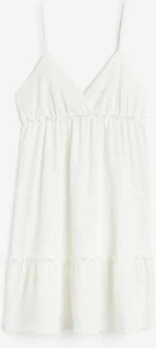 Ruffle-trimmed Crêped Dress