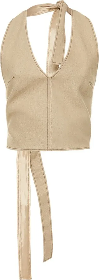 Le Haut Linu cropped linen halter top