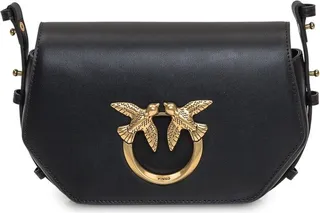 Pinko Exagon Logo Plaque Fold-Over Crossbody Bag