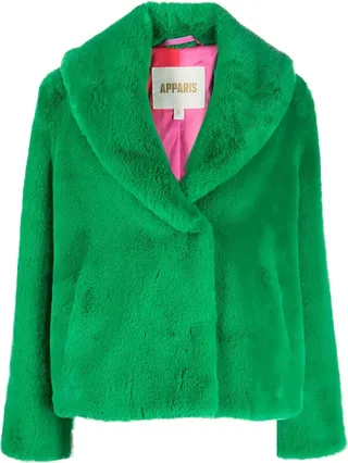 Flared-Cuffs Faux-Fur Coat