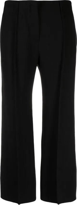 Straight-Leg Cropped Trousers