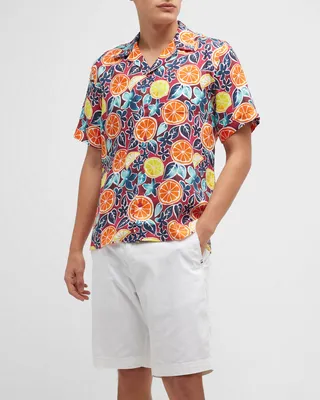 Men's Presse Citron Linen Camp Shirt