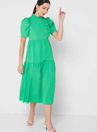 Puff Sleeve Tiered Dress