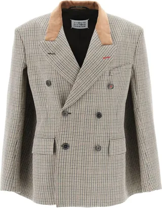 Maison Margiela Houndstooth Cape-Jacket