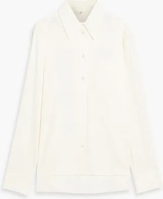 Striped cotton and silk-blend jacquard shirt