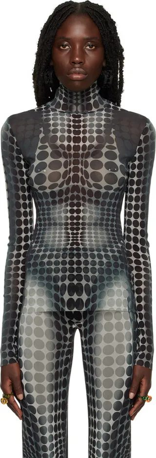 Jean Paul Gaultier SSENSE Exclusive Gray Dots Turtleneck