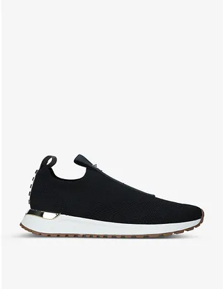 Womens Black Bodie Tape-mesh Slip-on Trainers