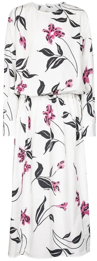 Floral cotton poplin midi dress