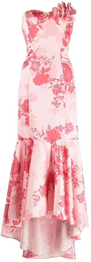 Floral-Print Fishtail Dress