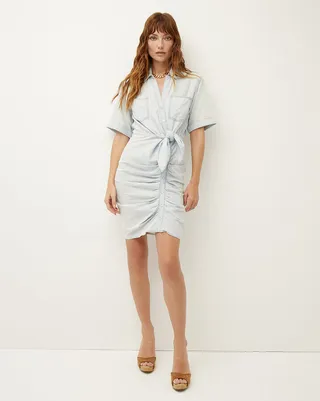 Hensley Ruched Chambray Dress