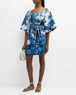 Piper Floral-Print Belted Mini Dress