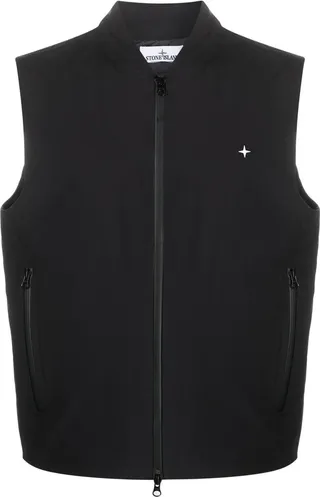 Embroidered Logo Zipped Waistcoat