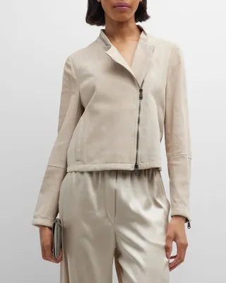 Couture Drop-Proof Suede Bomber Jacket