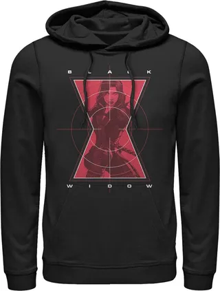 Men's Marvel Black Widow Hero Target Pull Over Hoodie - Black - 3X Large