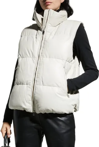Hinna Down-Fill Leather Vest