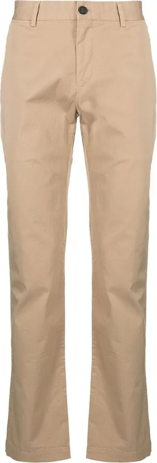 Brown Straight-Leg Cotton Trousers
