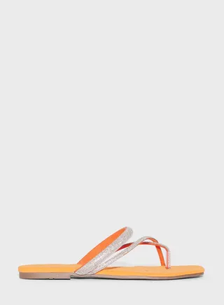 Embellished Crossover Strap Sandals