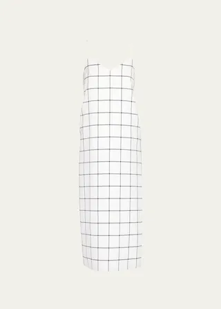 Checked Midi Slip Dress
