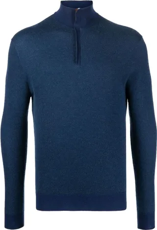 Half-Zip Knitted Jumper