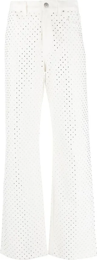 Crystal-Embellished Straight-Leg Trousers