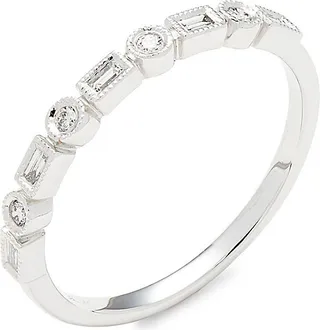 14K White Gold & 0.14 TCW Diamond Ring