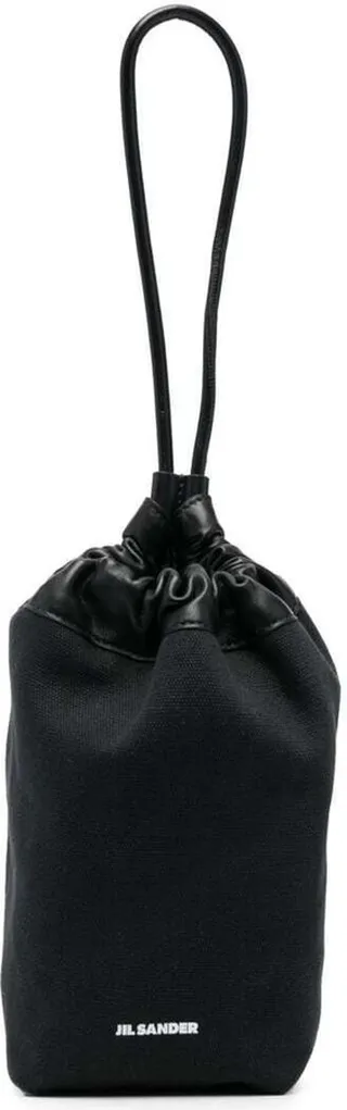 Black Canvas And Leather Handbag Jil Sander Woman