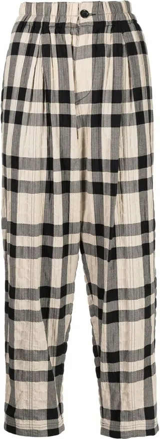 Sylvian checked straight trousers