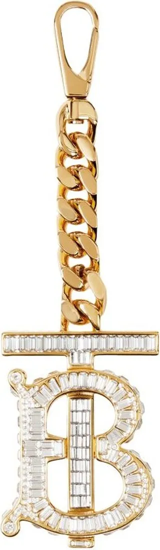 Burberry Crystal Monogram Motif Key Ring