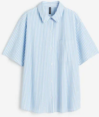 Short-sleeved Linen-blend Shirt