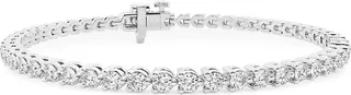 Build Your Own Collection Platinum & Natural Diamond Three Prong Tennis Bracelet