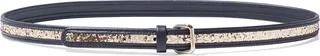 Glittered leather belt