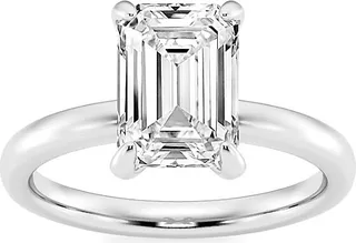 Build Your Own Collection Platinum & Emerald Cut Lab Grown Diamond Solitaire Engagement Ring