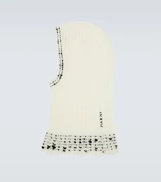 Ribbed knit wool ski mask