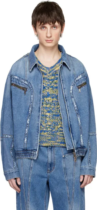 Andersson Bell Blue Zip Denim Jacket