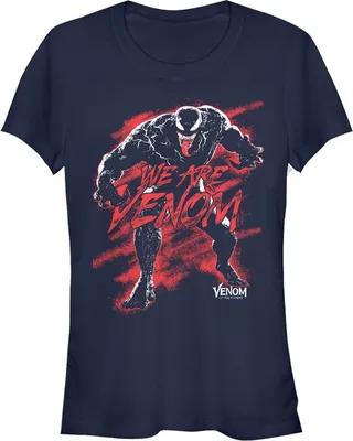 Junior's Marvel Venom: Let There be Carnage We are Venom Red T-Shirt - Navy Blue - Large