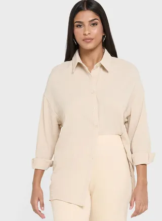 Textured Button Down Shirt