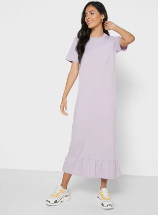 Tiered Hem Midi Dress