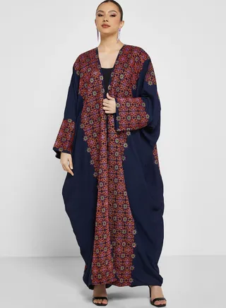 Cape Sleeve Embroidered Abaya