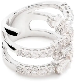 18kt White Gold Layered Diamond Ring