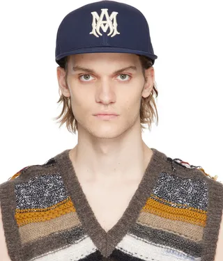 AMIRI Indigo 'M.A.' Fitted Cap