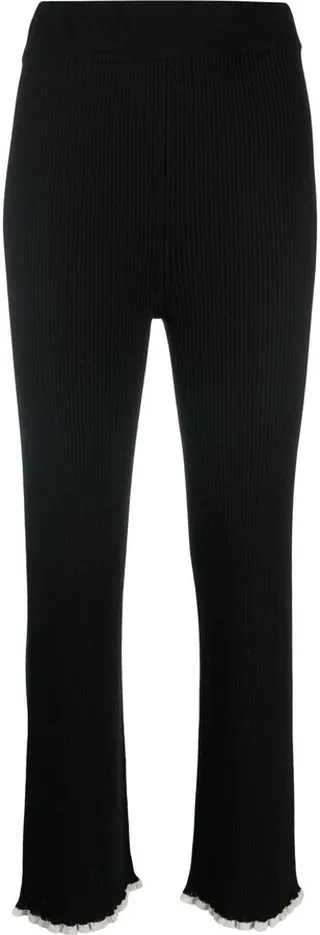 Rib-Knit Cropped Trousers