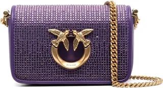 Love crystal-embellished crossbody bag