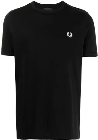 Ringer embroidered logo T-shirt