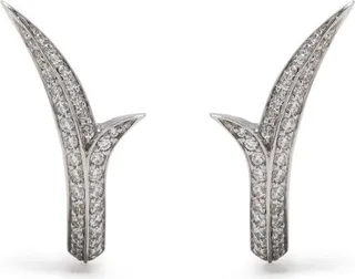 18K White Gold Thorn Embrace Diamond Stud Earrings
