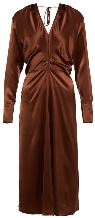 Silk satin midi dress