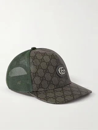 Logo-Appliquéd Coated-Canvas and Mesh Baseball Cap