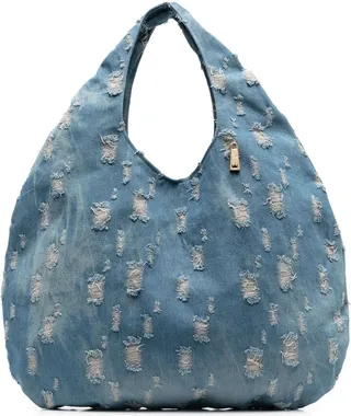 Distressed-Effect Shoulder Bag