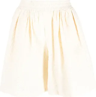 High-Waist Textured Shorts